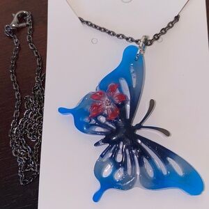 Handcrafted Multicolored Butterfly Necklace